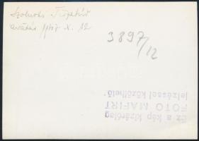 1947 A szolnoki Tisza-híd avatása, hátoldalon feliratozott fotó, 8×11,5 cm