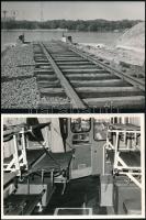 Magyar Néphadsereg hídavatási meghívója, mellékelt fényképekkel, rajzzal kiegészítve (katonavonat, s...