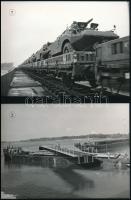 Magyar Néphadsereg hídavatási meghívója, mellékelt fényképekkel, rajzzal kiegészítve (katonavonat, s...