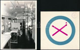 Magyar Néphadsereg hídavatási meghívója, mellékelt fényképekkel, rajzzal kiegészítve (katonavonat, s...