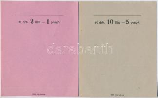 DN 5db-os használatlan rolnizó papír tétel; "50 db 2 filléres = 1 pengő", "50db 10 fi...