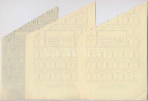 DN 5db-os használatlan rolnizó papír tétel; "50 db 2 filléres = 1 pengő", "50db 10 fi...