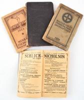 4 db zsebnaptár: Munkások Zsebnaptára 1923. Magyar Gépészek és Géptulajdonosok Zsebnaptára 1905. Mag...