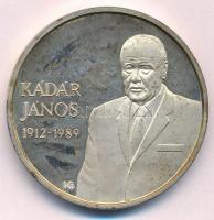 Kósa István (1953-) 1989. Kádár János Ag emlékérem (31,05g/0.925/38mm) T:1 (eredetileg PP) kis patina.
