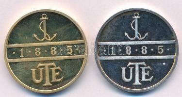 1995. "Épség, Erő, Egyetértés! / UTE (Újpesti Torna Egylet) 1885" (2x) aranyozott és ezüst...