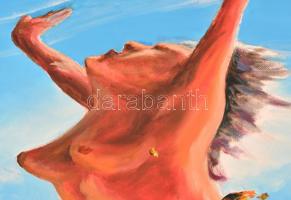 Bujdosó Dénes (1932-): Női energia. Olaj, vászon, jelzett, 62x70 cm Keretben