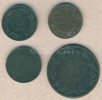 Románia 1867. 2B "Heaton" + 10B "Watt & Co." + 1879+1900. 2B (2x) klf évszámmal T:3,3/4 Összesen 4 klf db!