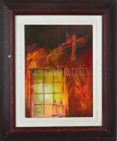 PÉ jelzéssel: Ünnepvárás, olaj, farost, hátoldalán is jelzett és datált (Papp ME, Ünnepvárás, 2006, ...