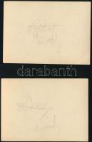 cca 1934 Kinszki Imre (1901-1945) budapesti fotóművész hagyatékából 2 db aláírással jelzett vintage ...