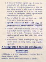 cca 1940 Női zsidó rituális fürdő mikve, felelös kiadó Weltz Izráel rabbi, Gewürcz Ferdinánd ny., üv...