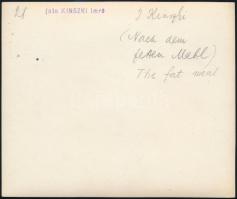 cca 1933 Kinszki Imre (1901-1945) budapesti fotóművész hagyatékából, aláírt és pecséttel jelzett, vi...