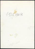 1936 Kinszki Imre (1901-1945) budapesti fotóművész hagyatékából, jelzés nélküli vintage fotó, a szer...