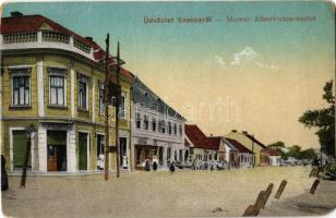1918 Szenc, Szempcz, Senec; Molnár Albert utca, Lapos János üzlete. Friedman Farkas könyvnyomda kiadása / street view, shops (EM)