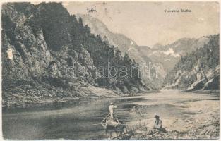 1907 Tátra, Tatry; Czerwona Skalka / tutajozás / Cervená skalka / rafting, mountains (ázott / wet damage)