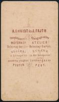 cca 1865 Pest, A. Christ és Fajth fényképészeti műtermében készült, vizitkártya méretű, vintage fotó...