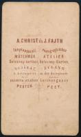 cca 1864 Pest, A. Christ és Fajth fényképészeti műtermében készült, vizitkártya méretű, vintage fotó...