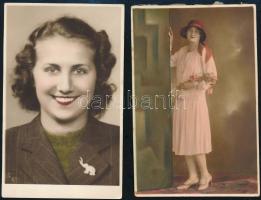 1944 előtt készült, kézzel színezett 4 db fénykép, 13,5x8,7 cm