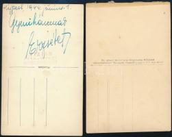 1944 előtt készült, kézzel színezett 4 db fénykép, 13,5x8,7 cm