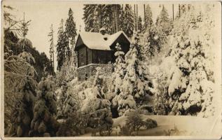 Körmöcbánya, Kremnitz, Kremnica; nyaraló télen / villa, hut in winter. Ivanovich photo (EK)