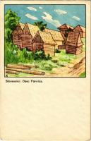 Párnica, falu, művészlap / village, art postcard s: N. M. Vidmar