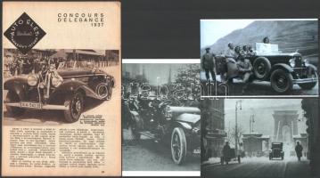 Régi automobilok mai nagyításokon, 3 db fénykép + hozzáadva a Színházi Élet 1937/22. számából kiemelt 7 oldalas cikket, amelyben további 19 régi autó szerepel, 10x15 cm