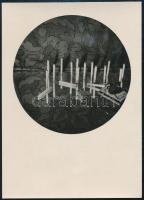 cca 1939 Thöresz Dezső (1902-1963) békéscsabai gyógyszerész és fotóművész hagyatékából, jelzés nélküli, vintage fotó + a hozzátartozó, vintage negatív (Cigarettákból komponált csendélet), 9x6 cm
