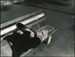 cca 1976 Koller Antal győri fotóművész feliratozott vintage fotóművészeti alkotása (Padon), a magyar fotográfia szociofotó korszakából, 18x24 cm