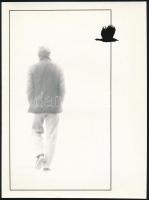 cca 1983 Lekli Szabolcs budapesti fotóművész feliratozott vintage fotóművészeti alkotása (Szabadon), a magyar fotográfia avantgarde korszakából, 24,2x18 cm