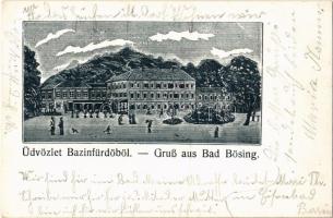1910 Bazin, Bösing, Bözing, Pezinok; Vas fürdő / spa hotel