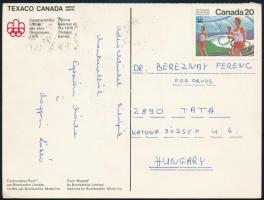 Egerváry Márta által aláírt képeslap a Montreali olimpiáról.