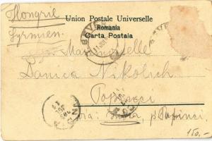 1903 Turnu Severin, Szörényvár; Parcul cu Primaria / town hall and park. M. Nedelceann Art Nouveau, ...