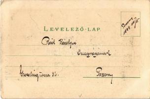 1899 Pozsony, Pressburg, Bratislava; hajós egylet este. Regel & Krug No. 1926. / rowing club at ...