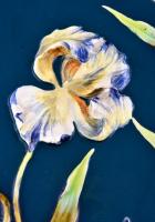 XIX. sz. vége: Liliomos fajansz fali dísztál. Formaszámmal. Kopásokkal. d: 32 cm