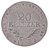Osztrák Államok / Tirol 1809. 20kr Ag "I. Miksa" Hall (6,62g) T:2 / Austrian States / Tyro...