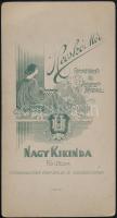 cca 1910 Nagykikinda, Hecskó Mór fényképész műtermében készült vintage fotó, lány hegedűvel, 20,3x11...