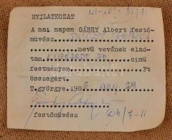 Gábri/Gábry Albert (1935-2004): Kiszáradt fa. Olaj, farost, jelzett, hátoldalán a művész címkéjével ...