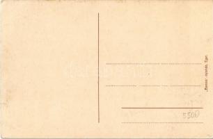 Eger, Szövetkezett Bortermelők Rt. Montázslap hölggyel és szőlőfürtökkel