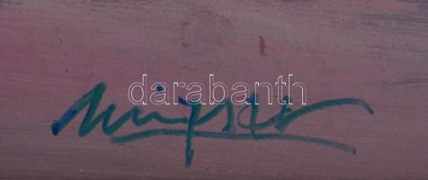 Mizser Pál (1941-): A fény szemlélete. Olaj, farost, jelzett, hátoldalán Intakt-Art Átrium Galéria c...