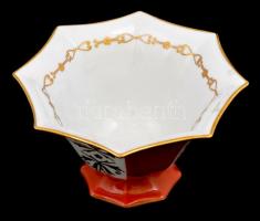 Bakos Éva (Herend) Kínáló kehely. kézzel festett, jelzett, hibátlan. m: 9 cm. d:  14 cm