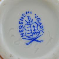 Herendi pávás korsó. Kézzel festett, jelzett, hibátlan. 10 cm