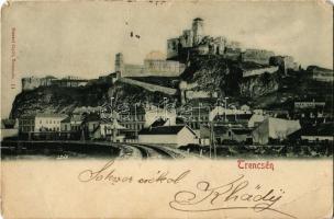 1899 Trencsén, Trencín; vár, vasúti pálya. Gansel Lipót 11. / Trenciansky hrad / castle, railway line, railroad track (EM)
