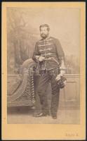 cca 1867 Pécs, Bayer H. fényképészeti műtermében készült vintage fotó, vizitkártya méretben, 10,3x6,4 cm