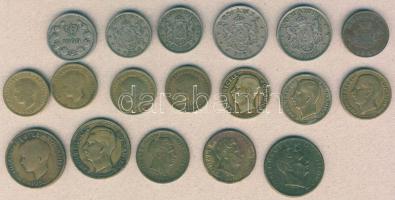 Románia kis tétel 1900-1947. 10B (1x), 1L (2x), 2L (3x) 2klf, 5L (4x), 10L (3x), 20L (2x) 2klf, 2000L (2x), 10.000L (1x) T:3,3+ Összesen 18db!