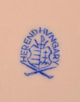 Herendi áttört virgág mintás tálka. Kézzel festett, jelzett, hibátlan. 13x8 cm