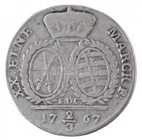 Német Államok / Szászország-Albertine 1767EDC 2/3T Ag "III. Frigyes Ágost" Drezda (13,44g)...