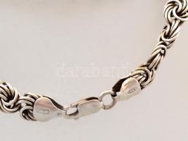 Ezüst(Ag) masszív rózsaszemes nyaklánc, jelzett, h: 19,5 cm, nettó: 14,7 g