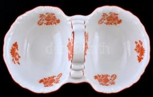 Zsolnay porcelán sótartó. Matricás, jelzett, kopásokkal, 13x8 cm