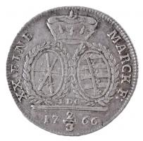 Német Államok / Szászország-Albertine 1766EDC 2/3T Ag "III. Frigyes Ágost" Drezda (13,84g)...