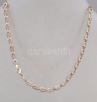 Ezüst(Ag) fantáziaszemes áttört nyaklánc, jelzett, h: 45 cm, nettó: 5,5 g