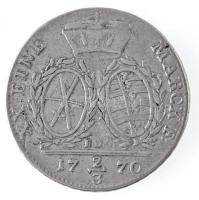Német Államok / Szászország-Albertine 1770EDC 2/3T Ag "III. Frigyes Ágost" Drezda (13,73g)...